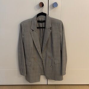 Gray Double-Breasted Blazer